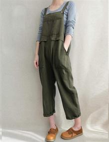 img 2 attached to Womens Overalls Cotton Jumpsuit Rompers Women's Clothing