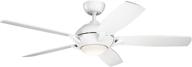 kichler lighting 330001mwh geno-54 ceiling fan - matte white finish, 54-inch blade with light kit logo