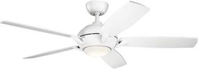 img 1 attached to Kichler Lighting 330001MWH Geno-54 Ceiling Fan - Matte White Finish, 54-inch Blade with Light Kit