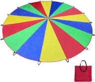 🌈 voilamart 20-foot rainbow play parachute for kids with 16 handles & zipped carry bag - ideal for outdoor cooperative group activities логотип