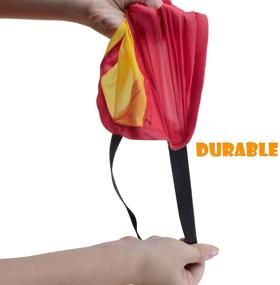 img 1 attached to 🌈 Voilamart 20-Foot Rainbow Play Parachute for Kids with 16 Handles & Zipped Carry Bag - Ideal for Outdoor Cooperative Group Activities