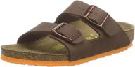 босоножки для мальчиков birkenstock arizona almond birko flor размера 12-12,5: надежный комфорт для маленьких ножек. логотип