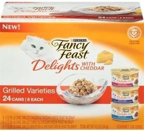 img 1 attached to 🐱 Purina Fancy Feast Угощение с Чеддером Гриль Ассортимент Корм для кошек - 24 банки, по 3 унции каждая (8 шт. курица, 8 шт. индейка, 8 шт. морской окунь)