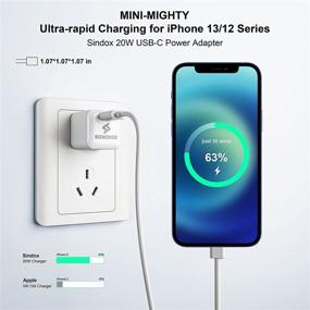 img 4 attached to 🔌 Зарядное устройство для стены Sindox 20W Mini USB C: Блок быстрой зарядки для iPhone 13/12/11/Pro/Pro Max/Mini/XS/XR/X/8, iPad, AirPods, Samsung, Pixel и других устройств