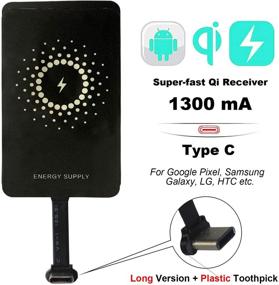 img 3 attached to MyMAX Type C 1300mA Super-Fast Qi Wireless Charging Receiver and Adapter for Google Pixel, Samsung, LG, and USB-C Android Phones