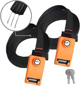 img 4 attached to 🔒 Lovinouse 2 Pack 15FT Lockable Tie Down Strap with Stainless Steel Cables - Secure Lashing for Kayak, Bike, Surfboard