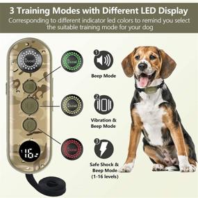 img 3 attached to 🐶 Rechargeable Dog Training Collar with Remote - 3000Ft Range, IPX7 Waterproof E-Collars for Dogs - 3 Safe Modes, Beep, Vibration & 1-16 Shock Levels - Ideal for 8-100lb Dogs