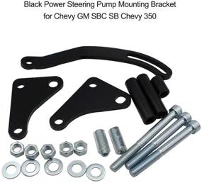 img 1 attached to 🔧 Chevy GM SBC SB Chevy 350 Carrfan Black Power Steering Pump Mount Bracket