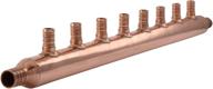 high-performance sharkbite 8-port open copper pex manifolds - 🔧 1 inch trunk, versatile 3/4 inch and 1/2 inch ports logo