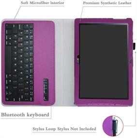 img 1 attached to 🔍 Acer Iconia One 10 B3-A40 Wireless Keyboard Case - Mama Mouth Slim Stand PU Leather Cover with Removable Wireless Keyboard for 10.1" Acer Iconia One 10 B3-A40 Tablet - Purple