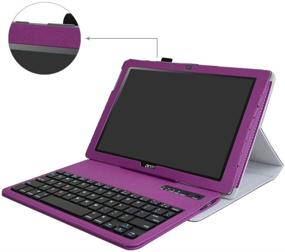 img 3 attached to 🔍 Acer Iconia One 10 B3-A40 Wireless Keyboard Case - Mama Mouth Slim Stand PU Leather Cover with Removable Wireless Keyboard for 10.1" Acer Iconia One 10 B3-A40 Tablet - Purple