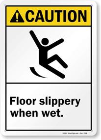 img 4 attached to Caution Floor Slippery SmartSign Plastic Occupational Health & Safety Products