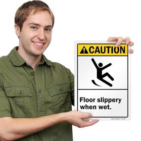 img 3 attached to Caution Floor Slippery SmartSign Plastic Occupational Health & Safety Products