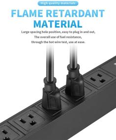img 2 attached to ⚡️ Черная защита от перенапряжения с шестью розетками и металлическими кронштейнами, 6-футовым удлинителем, 1800 Джоулей, 125 В / 15 А
