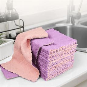 img 3 attached to 🧼 MatTA Cleaning Cloth Dishcloths Kitchen Towels, Double-Sided Highly Absorbent Multi-Purpose Towel for Kitchen Cleaning - 12x12 Inches, 10 Pack