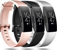 силиконовые ремешки newnal совместимые с fitbit inspire hr/inspire/ace 2 - спортивные браслеты для мужчин, женщин и детей - маленький/большой размер - аксессуары для fitbit inspire hr логотип