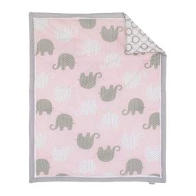 img 3 attached to 🐘 Окончательный комфорт и стиль: Набор одеял NoJo Dreamer Pink/Grey Elephant из 8 предметов.