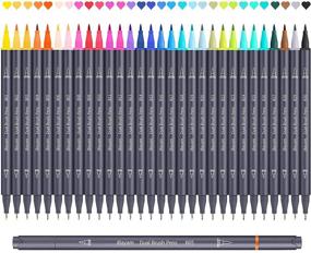 img 4 attached to 🖌️ Ручки с двойным наконечником iBayam: 30 ярких оттенков кисти и фломастеры для художественных работ, журналирования, заметок, планирования, каллиграфии, рисования - офисные и школьные принадлежности, маркеры для взрослых