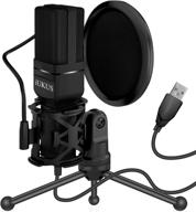 🎙️ iukus usb microphone - professional pc microphone with stand & filter | usb condenser mic for laptop, desktop, studio recording, gaming, podcasting, streaming logo