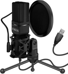 img 4 attached to 🎙️ IUKUS USB Microphone - Professional PC Microphone with Stand & Filter | USB Condenser Mic for Laptop, Desktop, Studio Recording, Gaming, Podcasting, Streaming