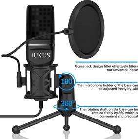 img 2 attached to 🎙️ IUKUS USB Microphone - Professional PC Microphone with Stand & Filter | USB Condenser Mic for Laptop, Desktop, Studio Recording, Gaming, Podcasting, Streaming