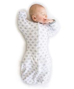 img 4 attached to 🦔 Soothing and Cozy SwaddleDesigns Transitional Swaddle Sack - Arms Up Half-Length Sleeves with Mitten Cuffs - Tiny Hedgehogs - Medium Size (3-6 months) - 14-21 lbs - Parents' Picks Award Winner - Promotes Easy Transition and Improved Sleep