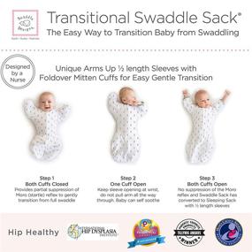 img 3 attached to 🦔 Soothing and Cozy SwaddleDesigns Transitional Swaddle Sack - Arms Up Half-Length Sleeves with Mitten Cuffs - Tiny Hedgehogs - Medium Size (3-6 months) - 14-21 lbs - Parents' Picks Award Winner - Promotes Easy Transition and Improved Sleep