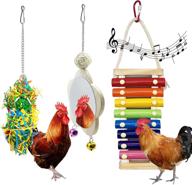 🐔 ebaokuup 3-piece chicken toy set: xylophone, mirror with bell, and foraging shredder toys for hens - suspensible wood xylophone with 8 metal keys for chicks, hens, parrots, and birds logo