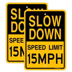 img 4 attached to 🚧 Joffreg Speed Inches Reflective Aluminum Safety Signs & Signals for Occupational Health & Safety Products