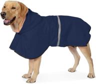 waterproof dog raincoat with adjustable belly strap, leash hole hooded slicker - lightweight 🐶 breathable rain poncho for small, medium, large dogs and puppies - easy-to-wear reflective outdoor gear логотип