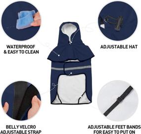 img 2 attached to Waterproof Dog Raincoat with Adjustable Belly Strap, Leash Hole Hooded Slicker - Lightweight 🐶 Breathable Rain Poncho for Small, Medium, Large Dogs and Puppies - Easy-to-Wear Reflective Outdoor Gear