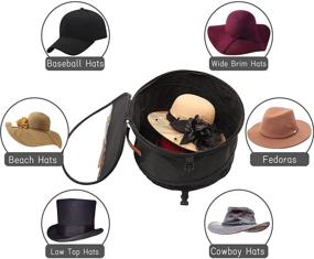 img 1 attached to 🧢 Convenient Foldable Round Hat Storage Box: Large Pop-Up Hat Storage Bag for Women and Men, Ideal Decorative Closet Organizer, Suitable for Various Hat Types - 17 Inch, Black