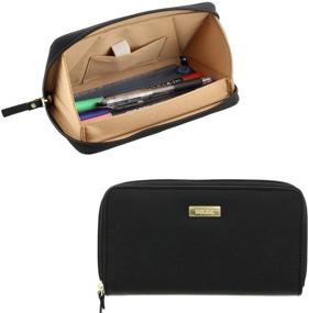 img 1 attached to 🖊️ Sun-Star Delde Compact Flat Pouch Pen Case: Stylish Black Organizer for Writing Utensils