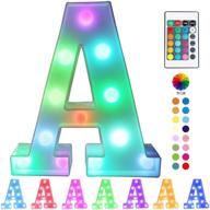 pooqla colorful led marquee letter lights with remote – light up marquee signs – party bar letters decorations for home - multicolor a logo