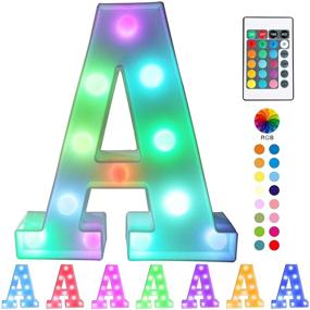 img 4 attached to Pooqla Colorful LED Marquee Letter Lights with Remote – Light Up Marquee Signs – Party Bar Letters Decorations for Home - Multicolor A