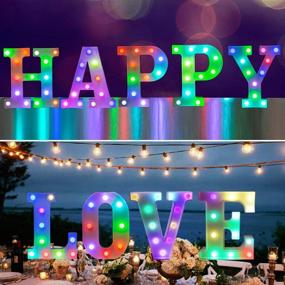 img 3 attached to Pooqla Colorful LED Marquee Letter Lights with Remote – Light Up Marquee Signs – Party Bar Letters Decorations for Home - Multicolor A