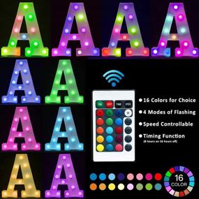 img 2 attached to Pooqla Colorful LED Marquee Letter Lights with Remote – Light Up Marquee Signs – Party Bar Letters Decorations for Home - Multicolor A