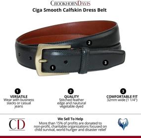 img 2 attached to 👔 CrookhornDavis Mens Smooth Calfskin Dress Belts - Enhancing Your Men's Accessories Collection