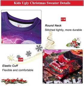 img 1 attached to Lovekider Kids 3D Xmas Sweater Shirt Funny Ugly Christmas Pullover Sweatshirt with Inner Fleece (Size 4-16)
