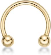 🔥 stylish and durable 16 gauge circular barbells horseshoe eyebrow ring in 14k yellow gold - lavari jewelers logo