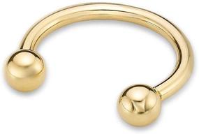 img 2 attached to 🔥 Stylish and Durable 16 Gauge Circular Barbells Horseshoe Eyebrow Ring in 14k Yellow Gold - Lavari Jewelers