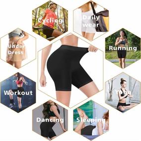 img 1 attached to 🩲 Reamphy 3 Pack Slip Shorts: Ultimate Comfort for Women Under Dress, Yoga or Workout