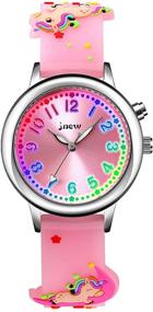 img 4 attached to 🌈 Waterproof Kids' 3D Cute Cartoon Analog Wrist Watch with Color Lights Flashing - Ideal Time Teacher for Little Children (3-10 Year) - Girls & Boys Toddler Watch