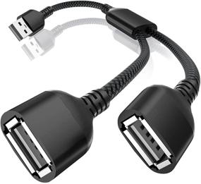 img 4 attached to Эффективный USB-разветвитель Y-кабель 1FT с USB 1 мужским разъемом.