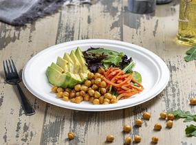 img 1 attached to 🌱 Enviroware 100% Compostable White Plates (125 Count, 10 Inch): Heavy Duty, Leak-Proof, Sustainable Eco Plates Made From Natural Sugarcane Fiber