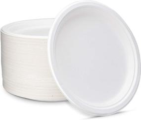 img 4 attached to 🌱 Enviroware 100% Compostable White Plates (125 Count, 10 Inch): Heavy Duty, Leak-Proof, Sustainable Eco Plates Made From Natural Sugarcane Fiber