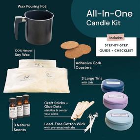 img 1 attached to 🕯️ Nature's Blossom Candle Making Kit for Beginners - DIY Supplies for Making Scented Candles with Soy Wax, 3 Fragrances, Melting Pot, Tin Jars, and Starter Guide