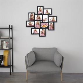 img 3 attached to 🖼️ SONGMICS Collage Picture Frames: 12-Photo Display, 4x6 Inches, Wood Grain, Black URPF22BK