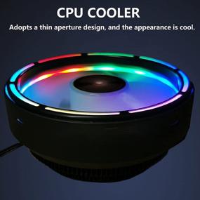 img 2 attached to OWCATH RGB CPU Cooler: Sync Colorful Motherboard LED, Universal Socket Compatible, Aluminum Fan, 80W