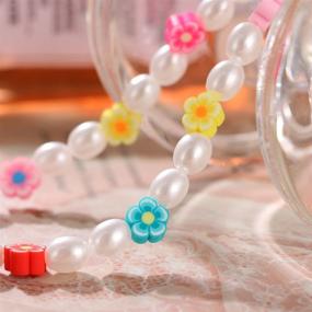 img 2 attached to 🌈 Y2K Necklace for Women: Smiley Face, Flower, Pearl Choker – Trendy Preppy Jewelry with Yin Yang, Fruit, Animal Indie Necklaces; Dainty Friendship Handmade Bead Cute Assorted Rainbow Necklace for Teen Girls, Trendy Beach Colorful Jewelry